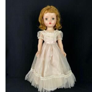 MADAME ALEXANDER BINNIE Walker Doll 18in Pink Gown Brunette With Stand